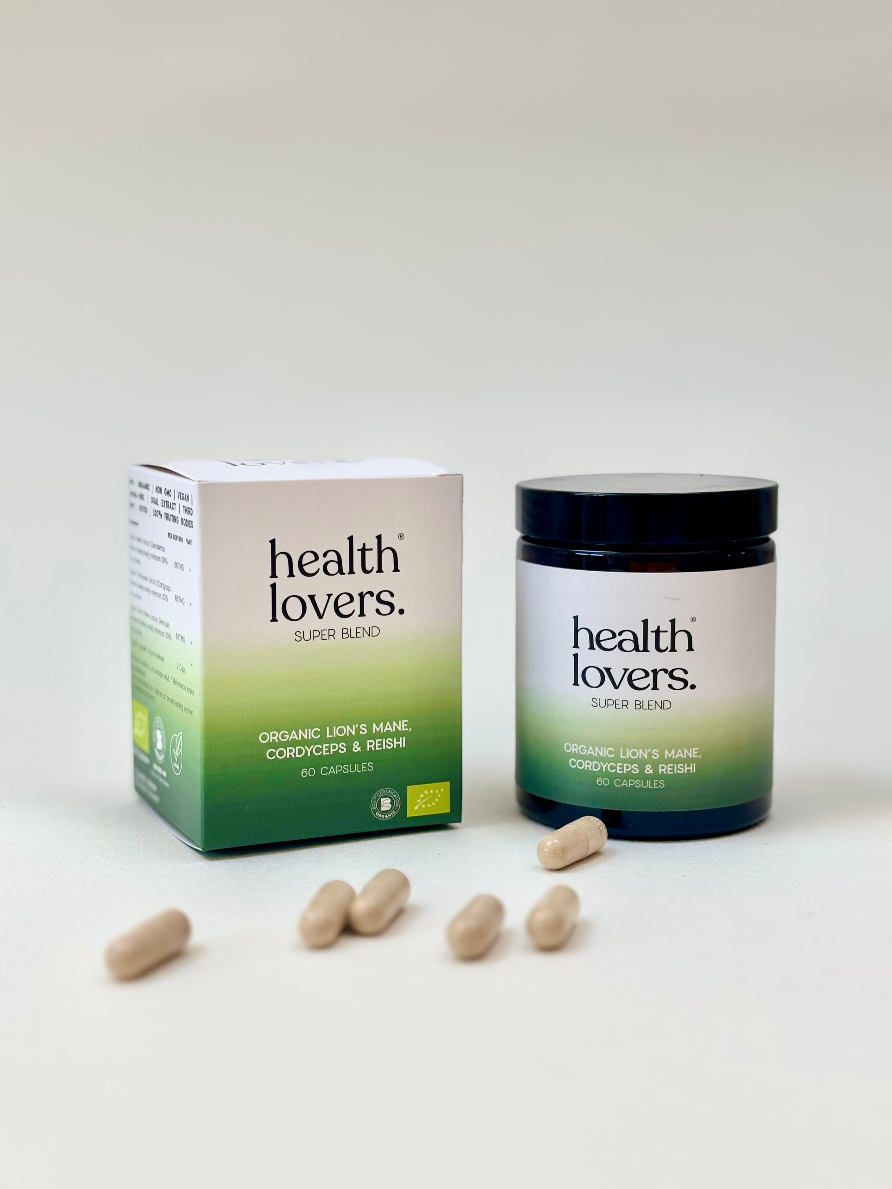 Health Lovers supplement packaging with capsules on a white background