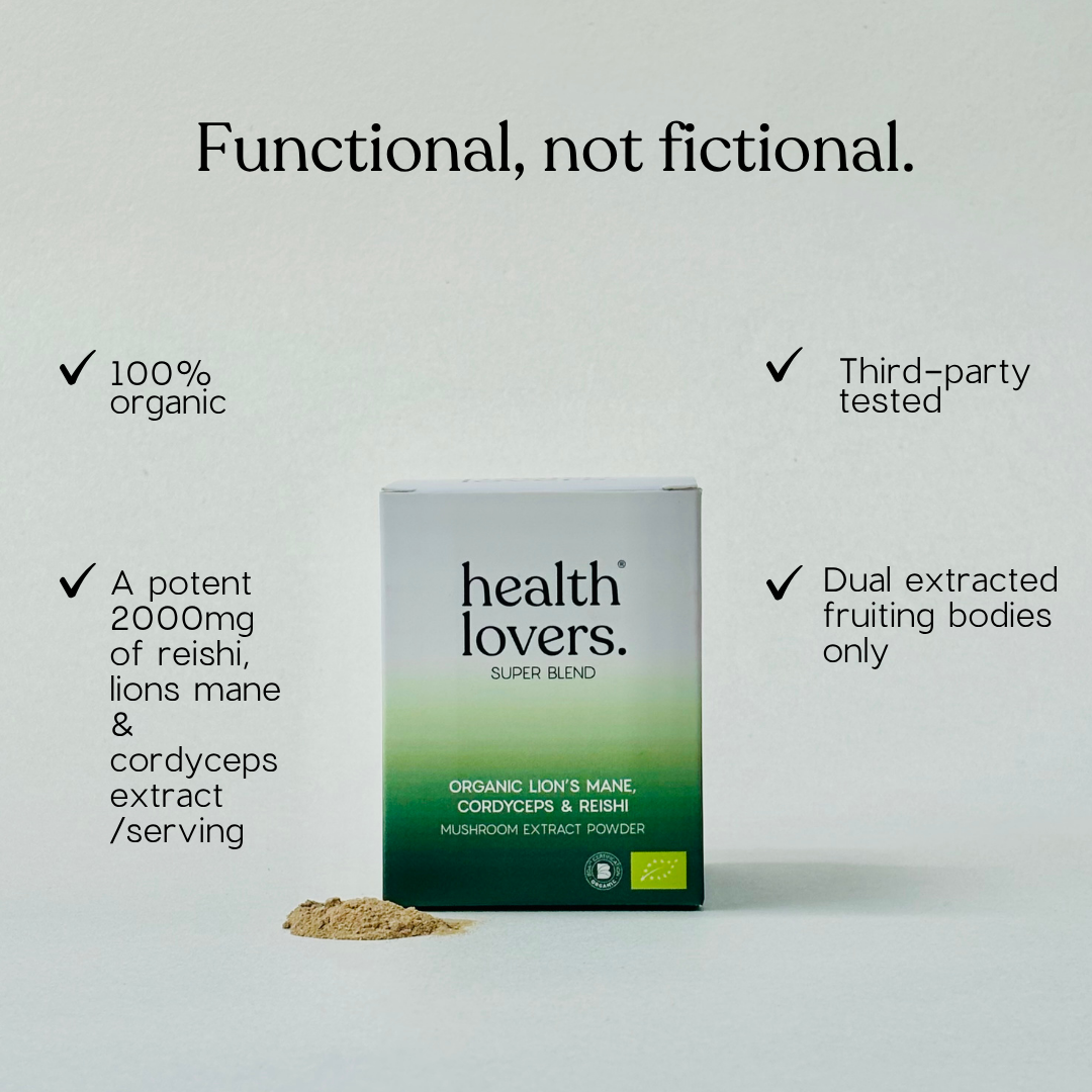 Organic 3 Mushroom SuperBlend Powder - Balance, Immunity & Vitality