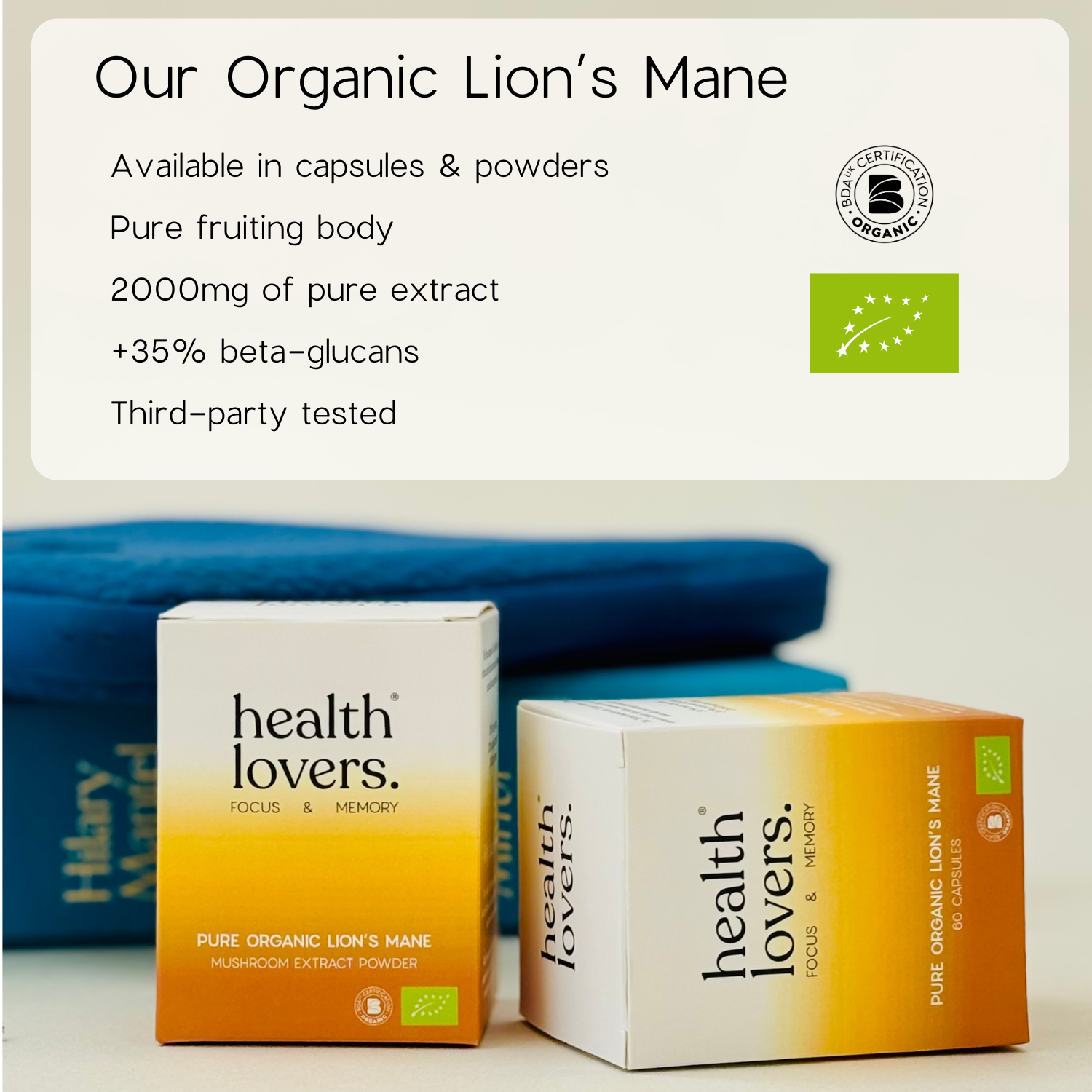 Organic Lion's Mane - Focus, Memory & Clarity - Capsules or Powder
