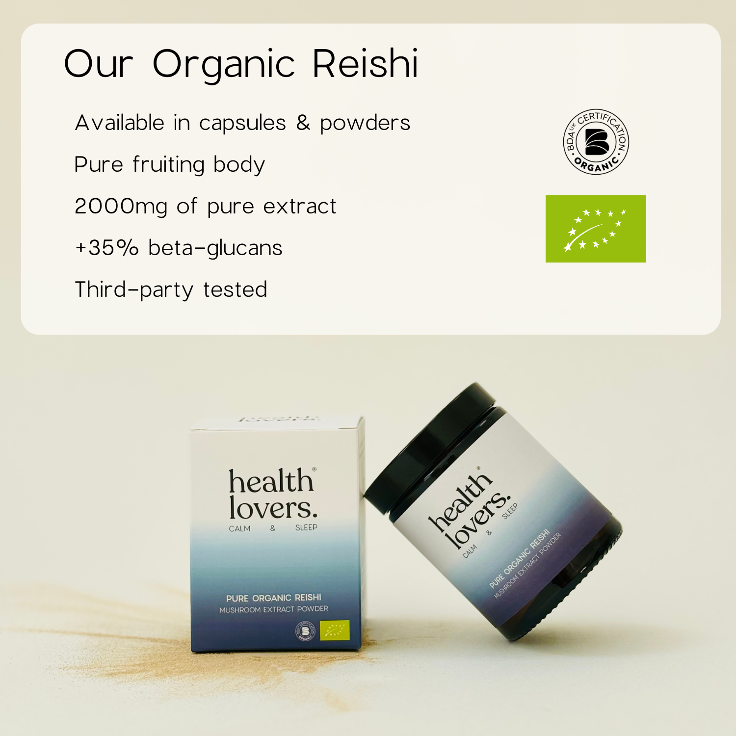 Organic Reishi - Calm, Sleep & Stress Support - Capsules or Powder