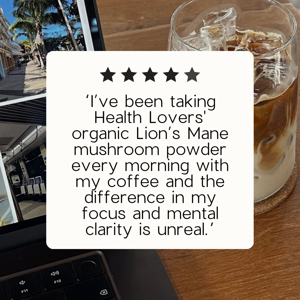 a 5 star client testimonial for health lovers lions mane 
