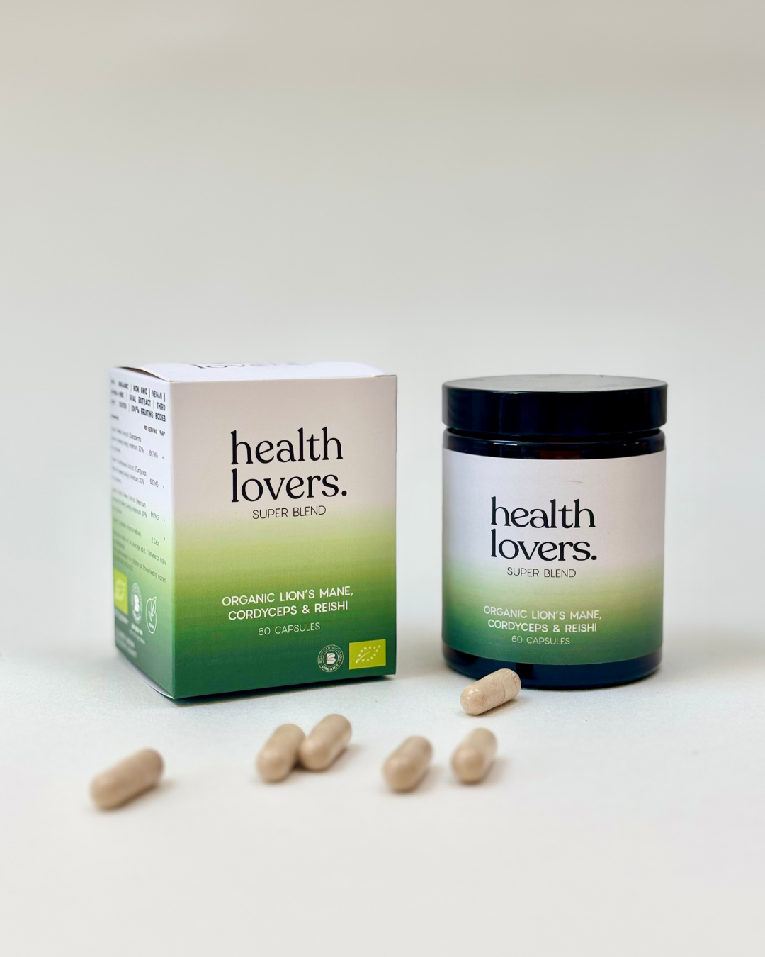 Health Lovers supplement packaging with capsules on a white background